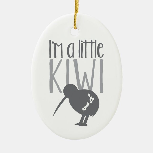 Ornement En Céramique Je suis un petit kiwi avec l'oiseau mignon de la (Devant)