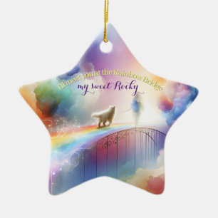 Ornement En Céramique Je te retrouverai au Pont Arc-en-Ciel