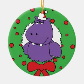 Ornement En Céramique Je veux un hippopotame pour Noël