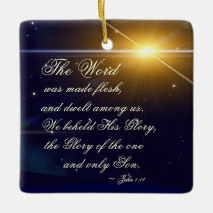 Ornement En Céramique Jean 1:14 La Parole a été faite chair, Verse de la