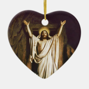 Ornement En Céramique Jésus avec Mary après résurrection