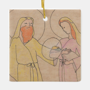 Ornement En Céramique Jésus Joseph et Marie