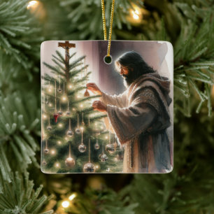 Ornement En Céramique Jésus le Messie Décorant l'arbre de Noël