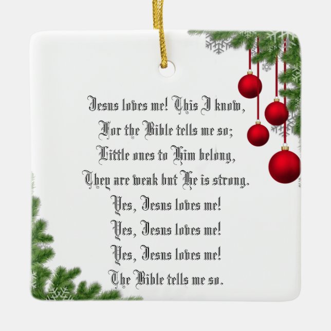ORNEMENT EN CÉRAMIQUE JÉSUS M'AIME (Devant)