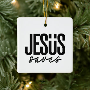 ORNEMENT EN CÉRAMIQUE JESUS SAVES