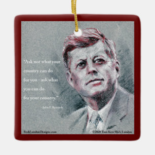 Ornement En Céramique JFK & Arbre de citation