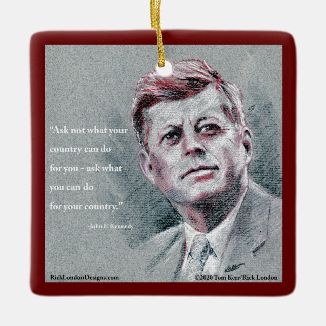 Ornement En Céramique JFK & Arbre de citation (Devant)