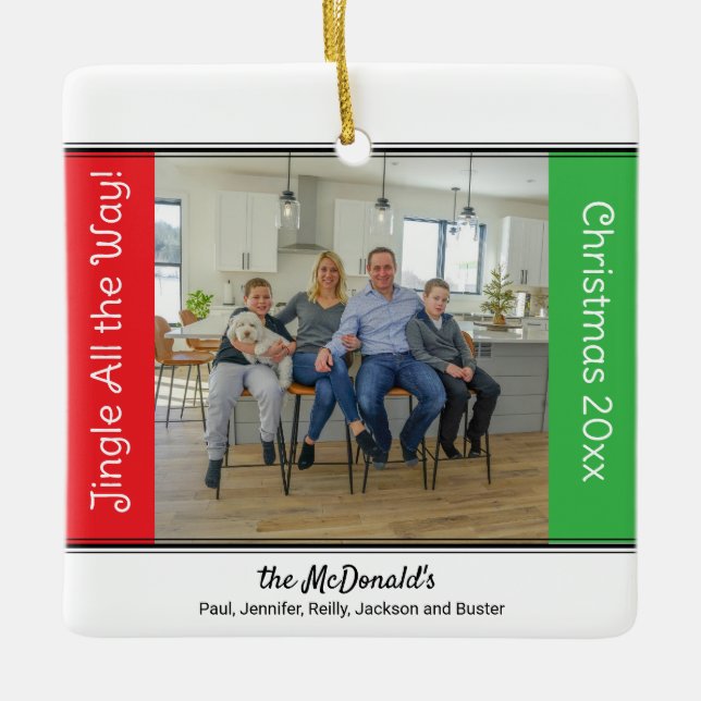 Ornement En Céramique Jingle All the Way Personalized Christmas Ornament (Devant)