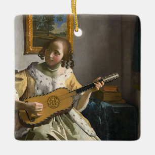 Ornement En Céramique Johannes Vermeer - Guitare