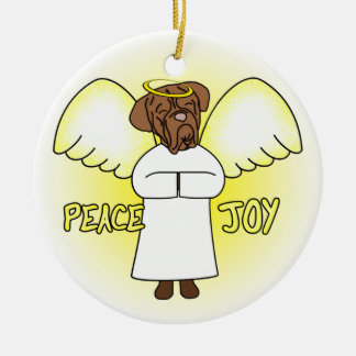 Ornement En Céramique Joie Angel Dogue de Bordeaux Christmas de paix