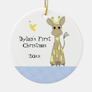 Ornement En Céramique Joli bébé girafe pour son premier Noël
