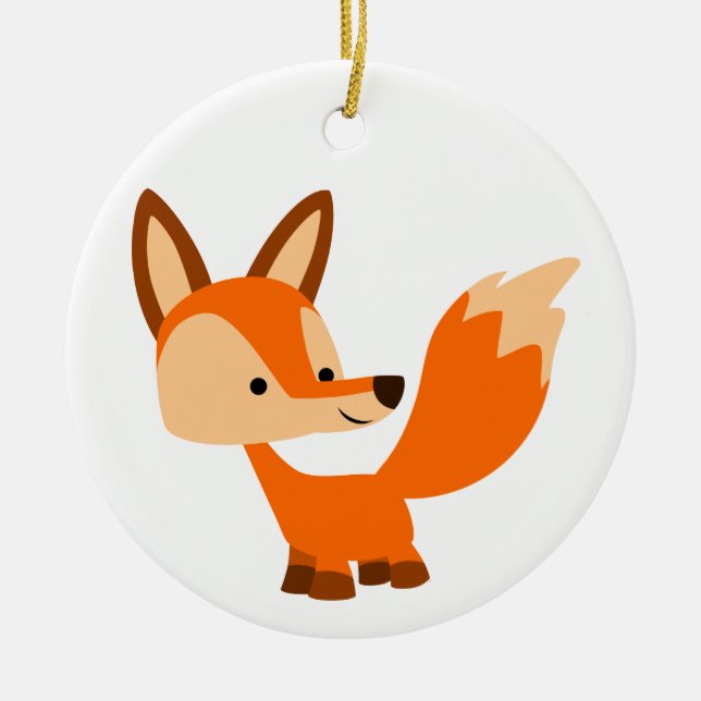 Ornement En Céramique Joli Cartoon Fox Ornament (Devant)
