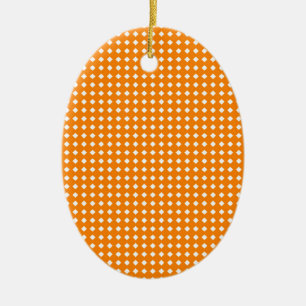 Ornement En Céramique Joli motif géométrique orange et blanc