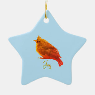 Ornement En Céramique Joli Oiseau Rouge