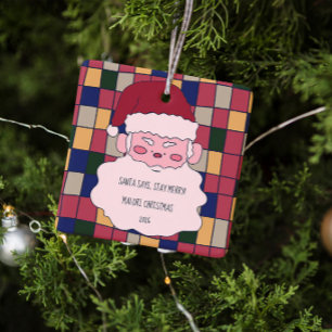 Ornement En Céramique Joli Père Noël Joyeux Noël