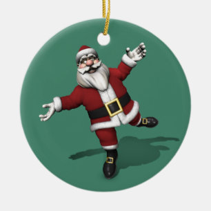 Ornement En Céramique Jolly Danseur de ballet Santa Claus