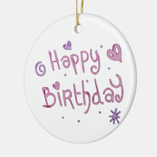 Ornement En Céramique Jouer Joyeux texte d'anniversaire