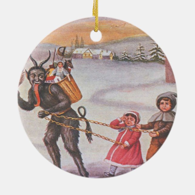 Ornement En Céramique Jouets volants Krampus et enfants (Dos)