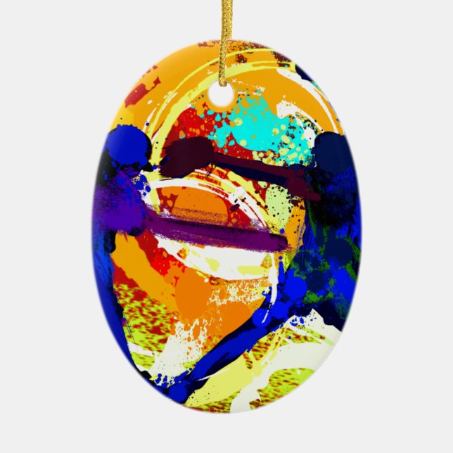 Ornement En Céramique Joueurs de base-ball de Fastpitch (Devant)