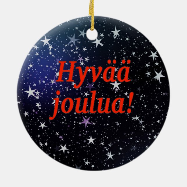 Ornement En Céramique Joulua de Hyvää ! Joyeux Noël dans le rf (Dos)