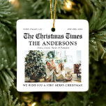 Ornement En Céramique Journal Unique What A Year Photo Christmas<br><div class="desc">Le journal Unique What A Year Photo L'ornement en céramique de Noël est un souvenir charmant pour commémorer votre année. Avec son style de journal classique, ce décor est doté d'une photo personnalisée et met en valeur vos moments les plus mémorables, ce qui en fait un ajout unique à votre...</div>
