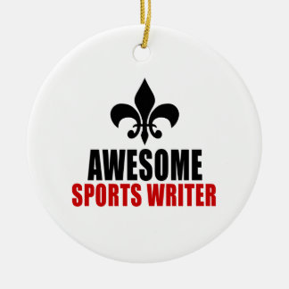 ORNEMENT EN CÉRAMIQUE JOURNALISTE SPORTIF IMPRESSIONNANT