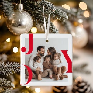 Ornement En Céramique JOY Noël   Photo de famille personnalisée