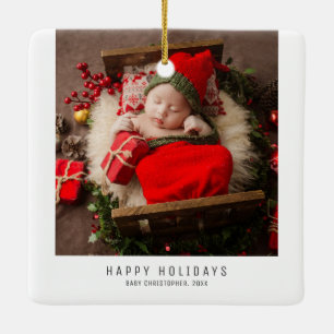 Ornement En Céramique Joyeuses fêtes Noël Famille Bébé Images