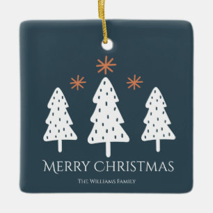 Ornement En Céramique Joyeux arbres de Noël modernes Étoiles Photo