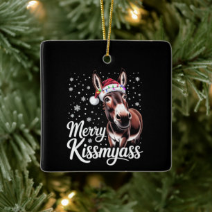 Ornement En Céramique Joyeux Baise-mon-cul Âne Noël Sarcastique Pyjama D