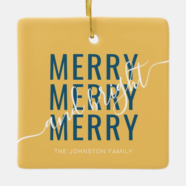 Ornement En Céramique Joyeux et lumineux Noël (Devant)