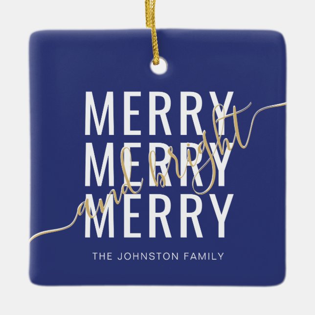 Ornement En Céramique Joyeux et lumineux Noël (Devant)