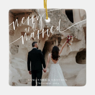 Ornement En Céramique Joyeux Et Marié Nouveau Marié