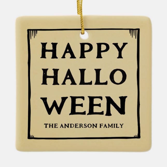 Ornement En Céramique joyeux halloween photo de l'animal (Devant)