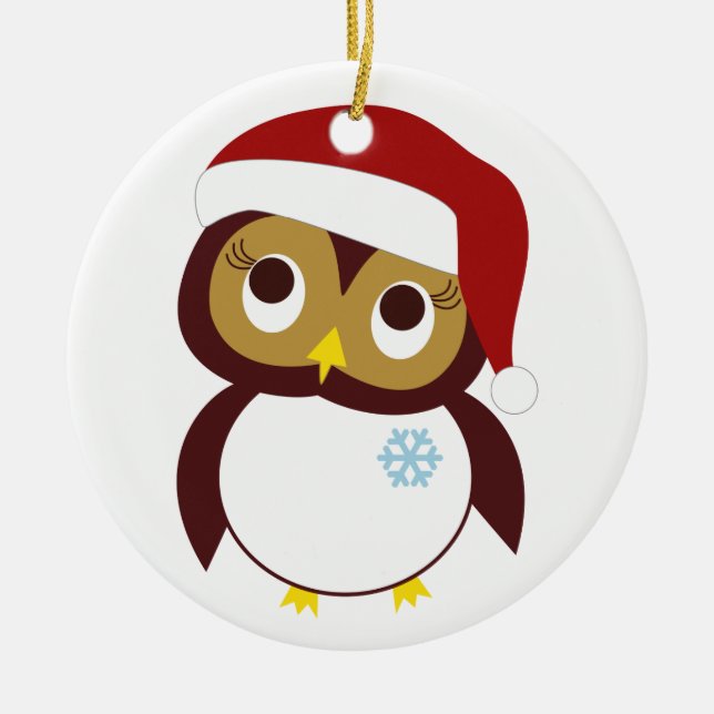 Ornement En Céramique Joyeux hibou-jours (Devant)