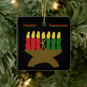 Ornement En Céramique Joyeux Kwanzaa Kinara