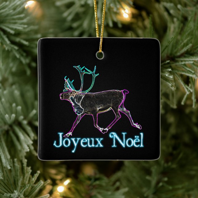 Ornement En Céramique Joyeux Noё l - Caribou électrique (Arbre)