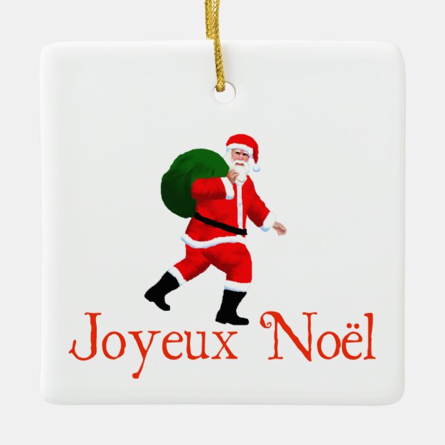 Ornement En Céramique Joyeux Noё l - Père Noël (Devant)