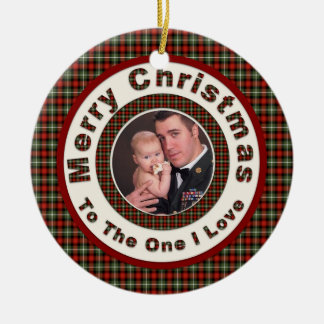 Ornement En Céramique Joyeux Noël à l'une photo de coutume d'amour d'I