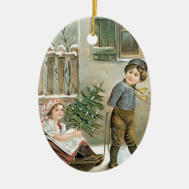 Ornement En Céramique Joyeux Noël à vous ! (Devant)