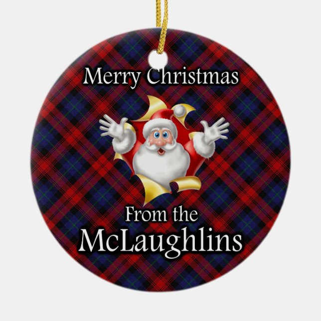 Ornement En Céramique Joyeux Noël de McLaughlin MacLachlan Clan (Devant)