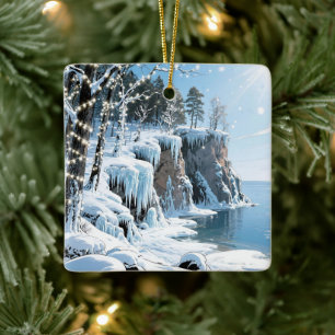 Ornement En Céramique Joyeux Noël depuis le comté de Door, Wisconsin