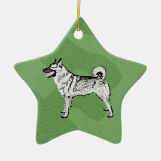 Ornement En Céramique Joyeux Noël Elkhound