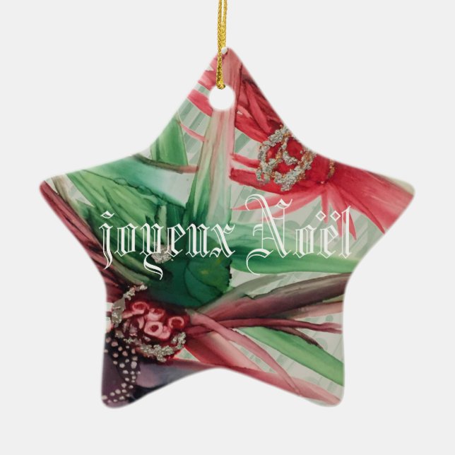 Ornement En Céramique joyeux Noel/Joyeux Noël en français (Devant)