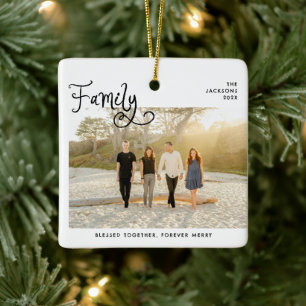 Ornement En Céramique Joyeux Noël minimaliste et fantaisiste pour photo
