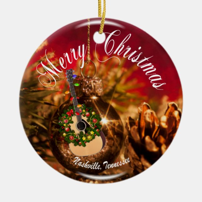 Ornement En Céramique Joyeux Noël Nashville Orament RD (Devant)