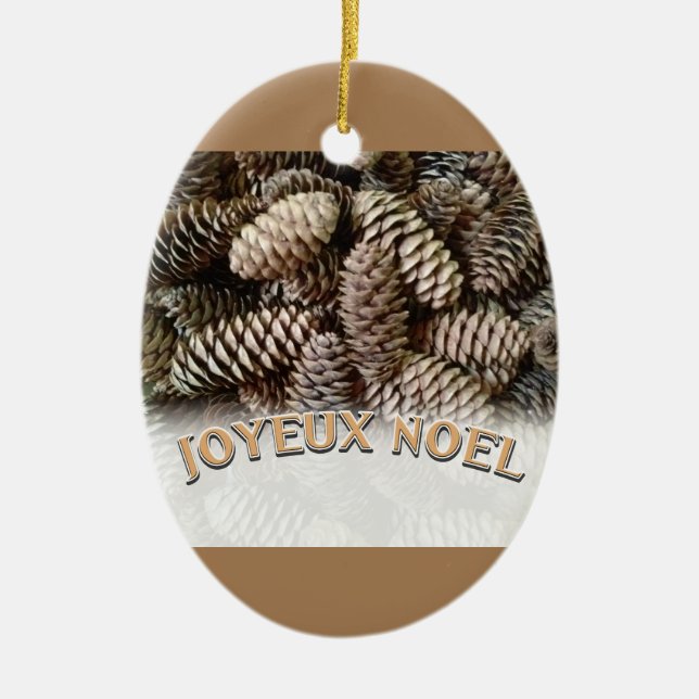 Ornement En Céramique Joyeux Noel Noël Pine Cône de Noël (Devant)