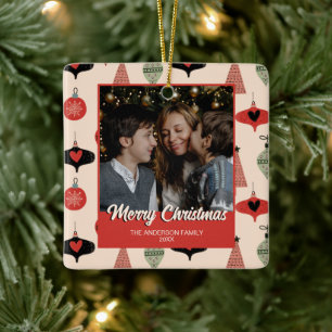 Ornement En Céramique Joyeux Noël Photo Mid Century Moderne