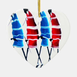 Ornement En Céramique Joyeux peuple Massaï Guerriers Marcher Art Imprime