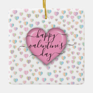 Ornement En Céramique Joyeux Valentin minimaliste